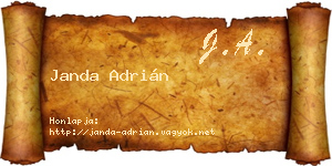 Janda Adrián névjegykártya